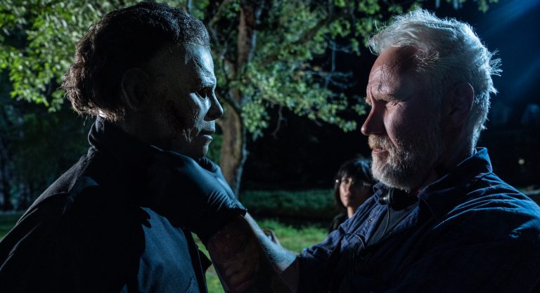 Chris Nelson on the set of Halloween Kills. Courtesy Universal Pictures.
