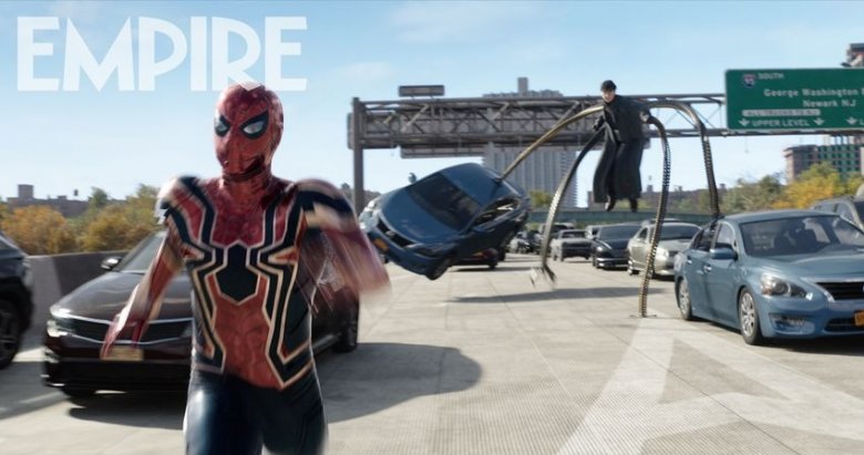Tom Holland is Spider-Man and Alfred Molina is Doc Ock in "Spider-Man: No Way Home." Courtesy of Empire Magazine/Sony Pictures.