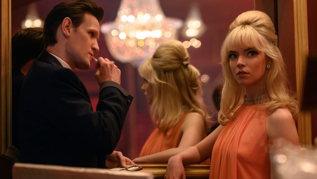 Matt Smith stars as Jack and Anya Taylor-Joy as Sandie in Edgar Wright’s LAST NIGHT IN SOHO, a Focus Features release. Credit: Parisa Taghizadeh / © 2021 Focus Features, LLC