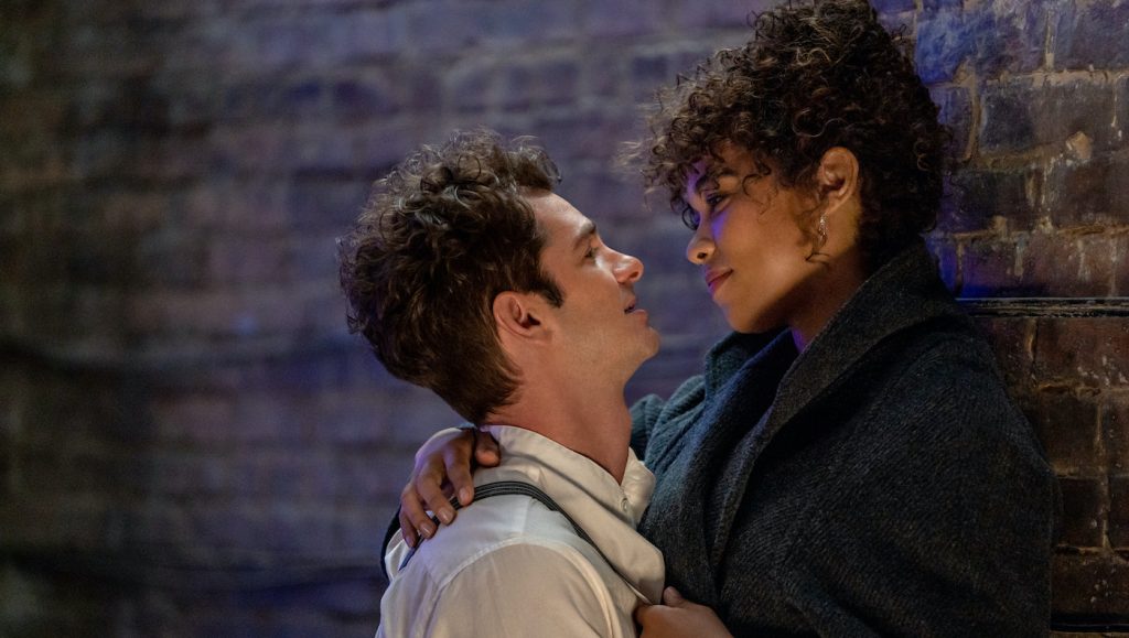 TICK, TICK…BOOM!  (L-R) Andrew Garfield as Jonathan Larson, Alexandra Shipp as Susan in TICK, TICK…BOOM! Photo Credit: Macall Polay/NETFLIX ©2021