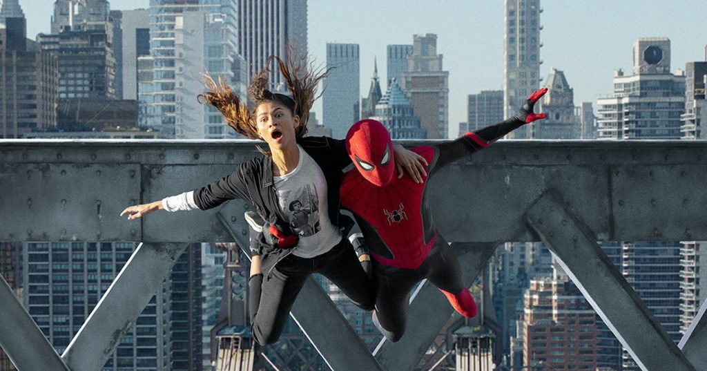 Tom Holland is Spider-Man and Zendaya is MJ in "Spider-Man: No Way Home." Courtesy Sony Pictures.