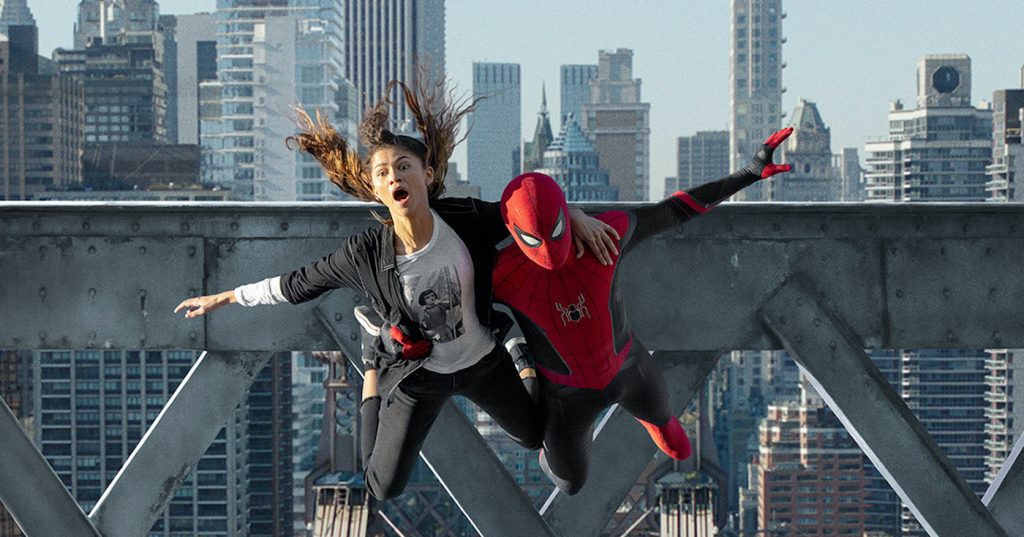 Tom Holland is Spider-Man and Zendaya is MJ in "Spider-Man: No Way Home." Courtesy Sony Pictures.