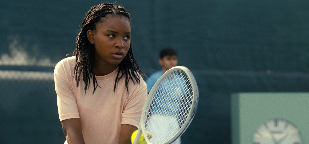 Caption: SANIYYA SIDNEY as Venus Williams in Warner Bros. Pictures’ inspiring drama “KING RICHARD,” a Warner Bros. Pictures release. Photo Credit: Courtesy of Warner Bros. Pictures