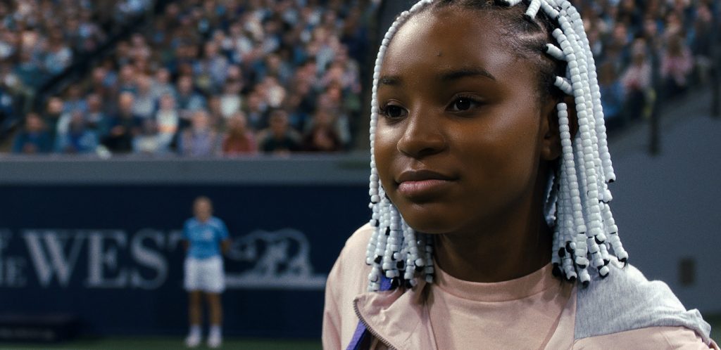 Caption: SANIYYA SIDNEY as Venus Williams in Warner Bros. Pictures’ inspiring drama “KING RICHARD,” a Warner Bros. Pictures release. Photo Credit: Courtesy of Warner Bros. Pictures