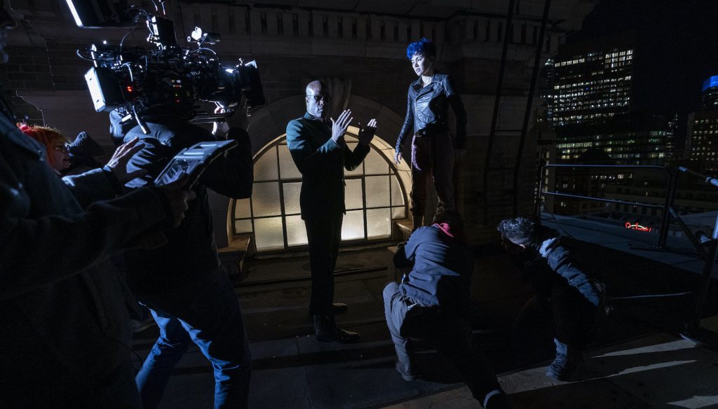 Caption: (L-r) YAHYA ABDUL-MATEEN II and JESSICA HENWICK on the set of Warner Bros. Pictures, Village Roadshow Pictures and Venus Castina Productions’ “THE MATRIX RESURRECTIONS,” a Warner Bros. Pictures release. Photo Credit: Murray Close