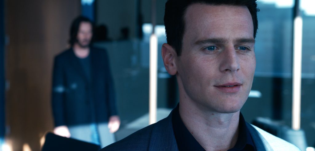 Caption: (L-r) KEANU REEVES as Neo/ Thomas Anderson and JONATHAN GROFF as Smith in Warner Bros. Pictures, Village Roadshow Pictures and Venus Castina Productions’ “THE MATRIX RESURRECTIONS,” a Warner Bros. Pictures release. Photo Credit: Courtesy of Warner Bros. Pictures