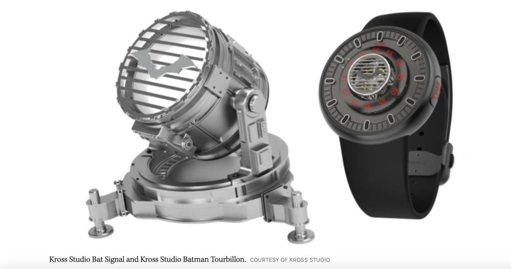 Kross Studio Bat Signal and Kross Studio Batman Tourbillon. Courtesy of Kross Studio.