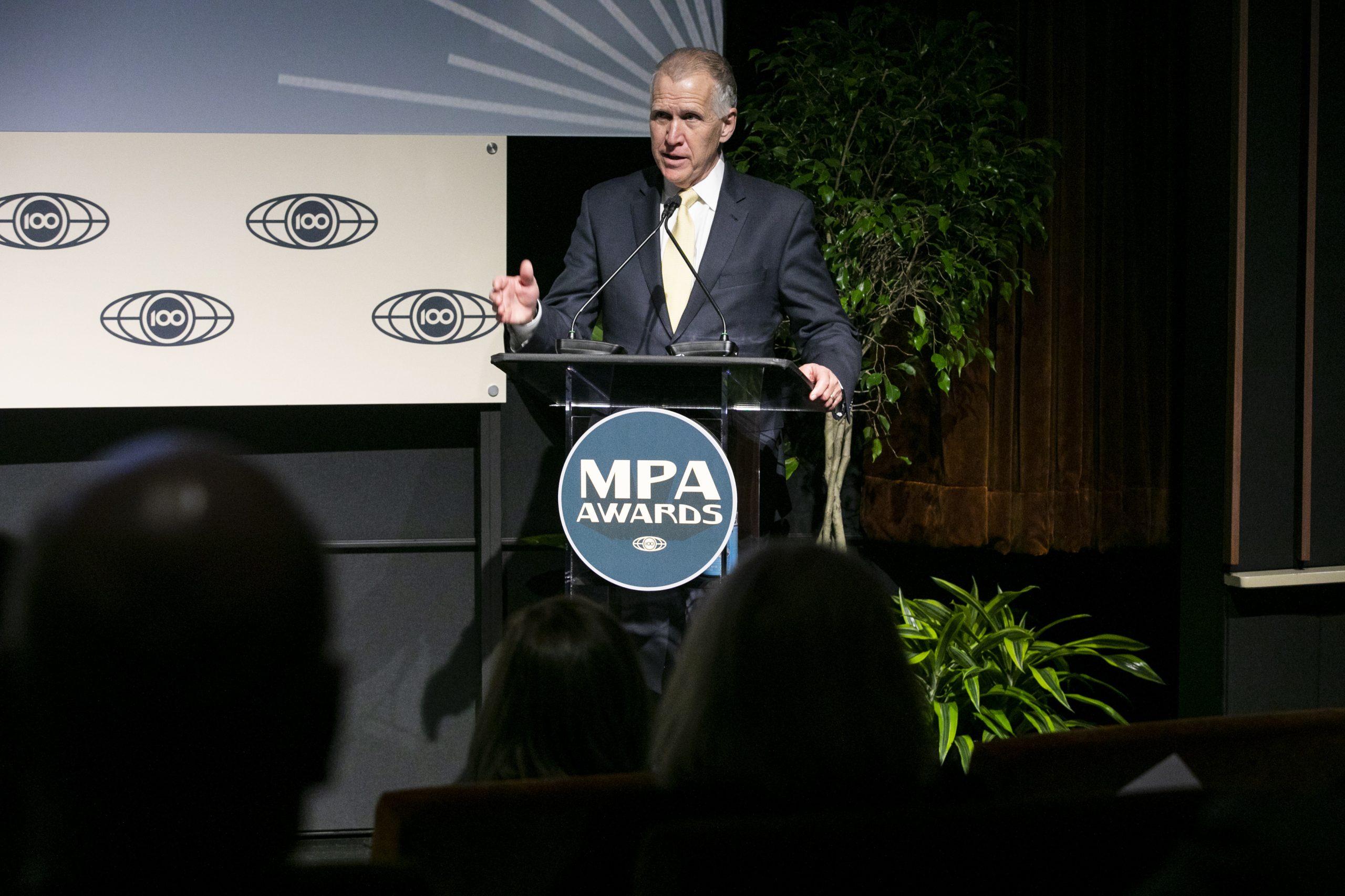 Senator Thom Tillis (R-NC), recipient of the MPA Industry Champion Award. (Credit: Kristoffer Tripplaar)