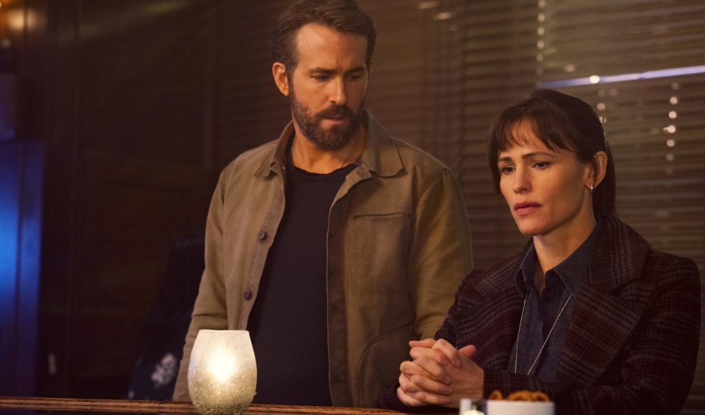 The Adam Project (L to R) Ryan Reynolds as Big Adam and Jennifer Garner as Ellie. Cr. Doane Gregory/Netflix © 2022