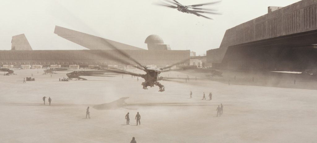 Caption: Ornithopters in a scene from Warner Bros. Pictures’ and Legendary Pictures’ action adventure “DUNE,” a Warner Bros. Pictures and Legendary release. Photo Credit: Courtesy of Warner Bros. Pictures and Legendary Pictures