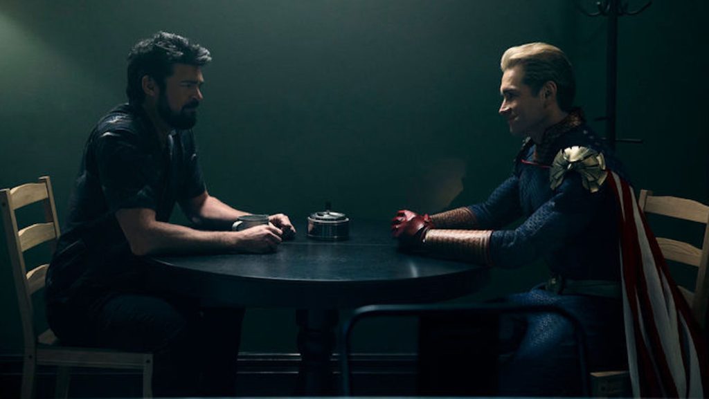 Featured image:  Karl Urban (Billy Butcher), Antony Starr (Homelander). Courtesy Amazon Studios.