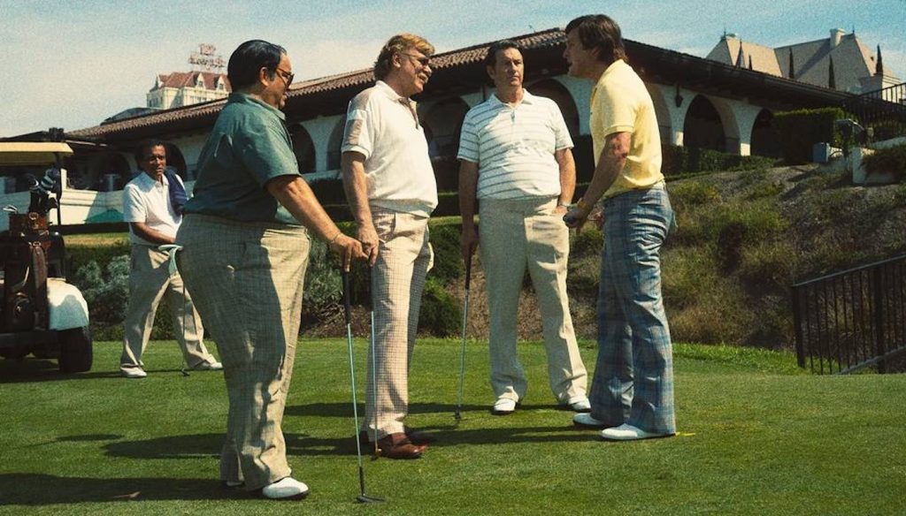 Stephen Adly Guirgis, John C. Reilly, Brett Cullen, Jason Clarke. Photograph by Warrick Page/HBO