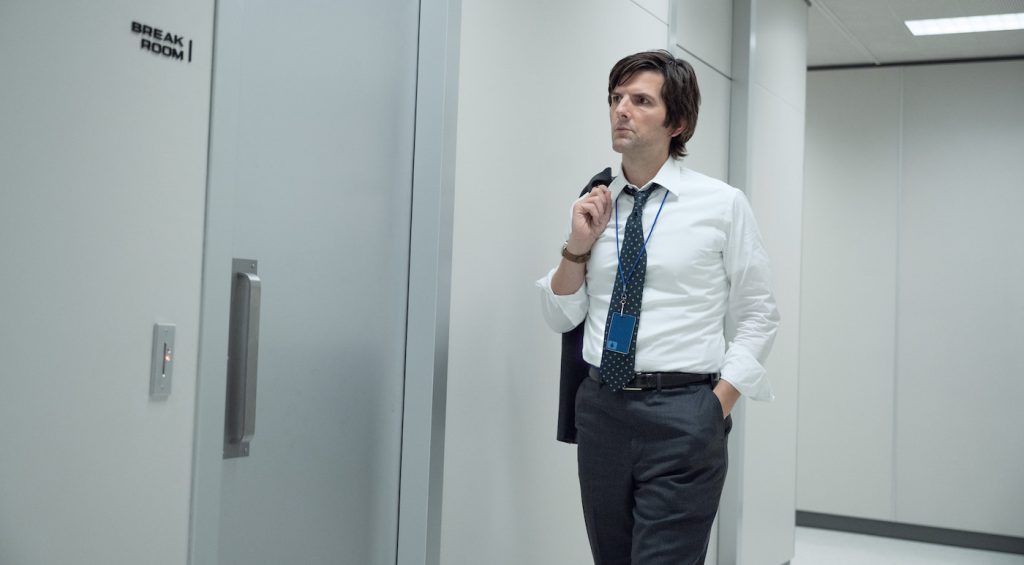 Adam Scott in “Severance,” now streaming on Apple TV+.