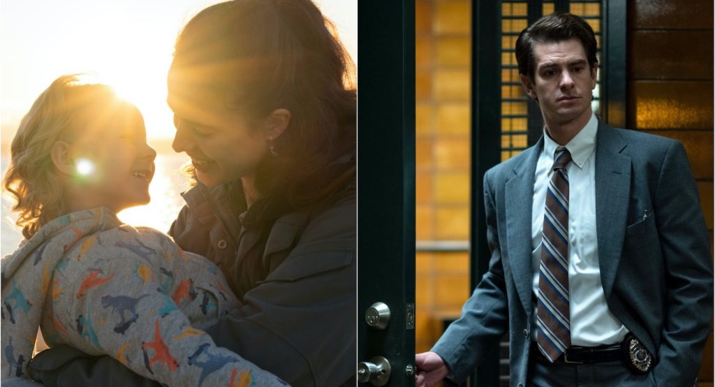 L-r: MAID (L to R) RYLEA NEVAEH WHITTET as MADDY and MARGARET QUALLEY as ALEX in episode 101 of MAID Cr. RICARDO HUBBS/NETFLIX © 2021; Andrew Garfield as Jeb Pyre in 'Under the Banner of Heaven' COURTESY OF MICHELLE FAYE/FX.