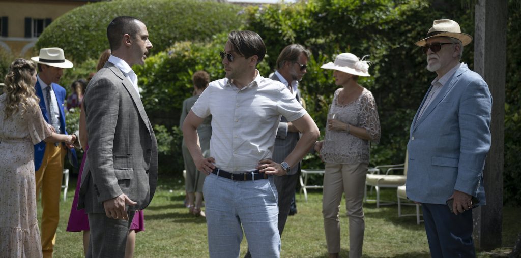 Jeremy Strong, Kieran Culkin, and Brian Cox. Photograph by Graeme Hunter/HBO