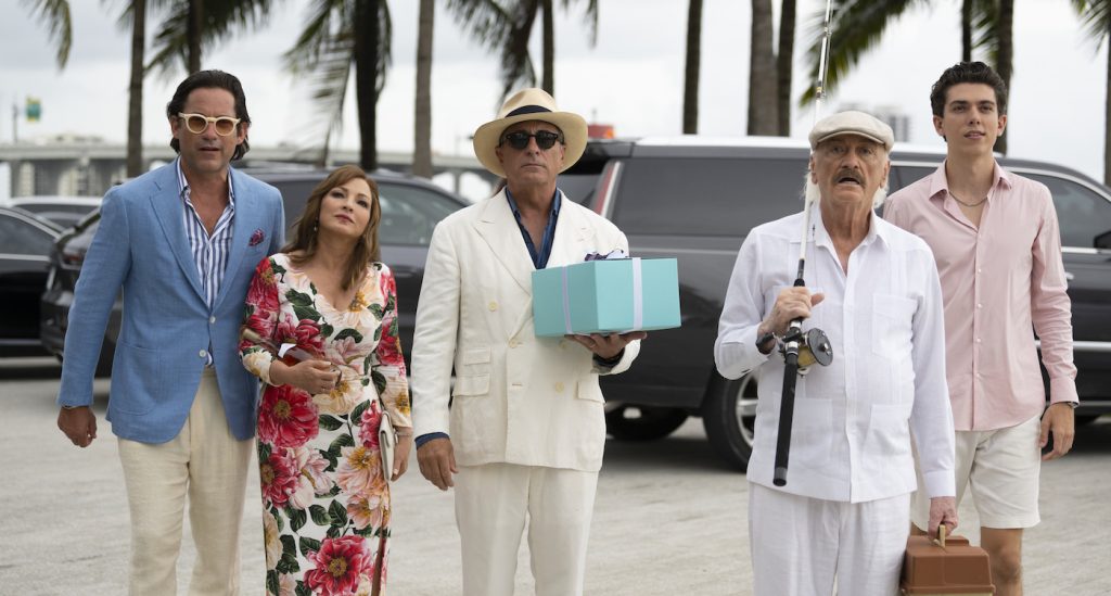 Caption: (L back-R) ENRIQUE MURCIANO as Junior, GLORIA ESTEFAN as Ingrid, ANDY GARCIA as Billy, RUBEN RABASA as Tio Walter and SEAN PATRICK DAWSON as Junior, Jr. in Warner Bros. Pictures' and HBO Max’s "FATHER OF THE BRIDE.” Photo Credit: Claudette Barius