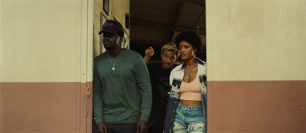 (from left) OJ Haywood (Daniel Kaluuya), Angel Torres (Brandon Perea) and Emerald Haywood (Keke Palmer) in Nope, written, produced and directed by Jordan Peele.