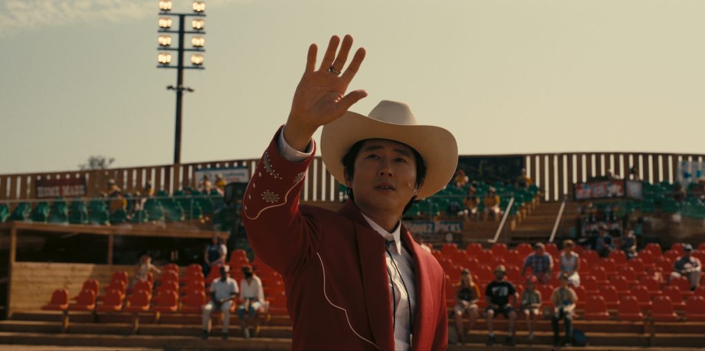 Steven Yeun as Ricky “Jupe” Park in Nope, written, produced and directed by Jordan Peele.