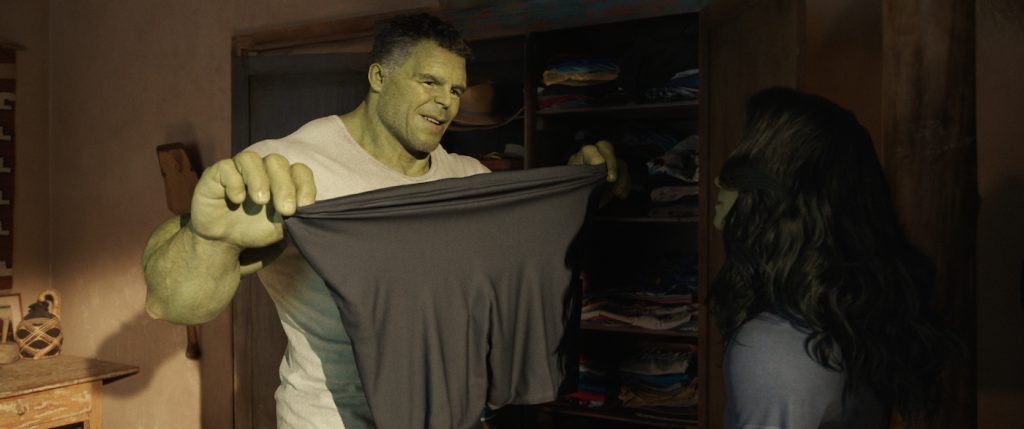 (L-R): Mark Ruffalo as Smart Hulk / Bruce Banner and Tatiana Maslany as Jennifer 