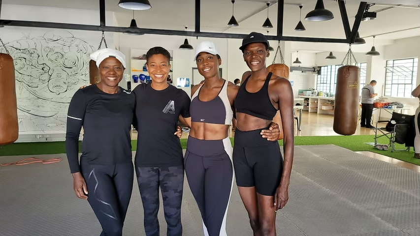 L-r: Viola Davis, Jenel Stevens, Lashana Lynch, and Sheila Atim. Courtesy Sony Pictures.