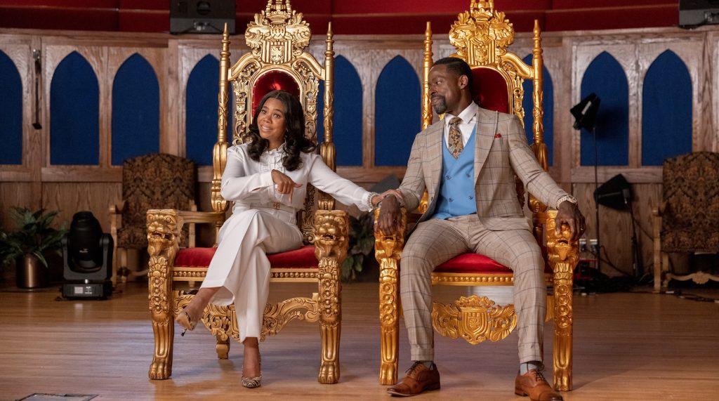 Regina Hall and Sterling K. Brown star as Trinitie and Lee-Curtis Childs in HONK FOR JESUS. SAVE YOUR SOUL., a Focus Features release. Credit: Steve Swisher / © 2021 Pinky Promise LLC
