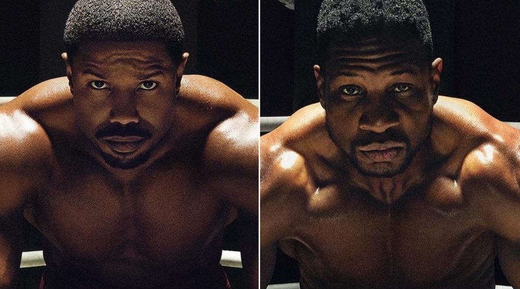 Michael B. Jordan is Adonis Creed and Jonathan Majors is Damian Anderson in 