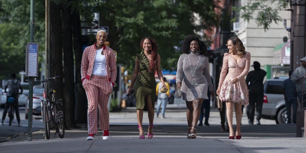 L-r: Jerrie Johnson (Tye), Meagan Good (Camille), Shoniqua Shandai (Angie), Grace Byers (Quinn), CR: Emily V Aragones/ Amazon Prime