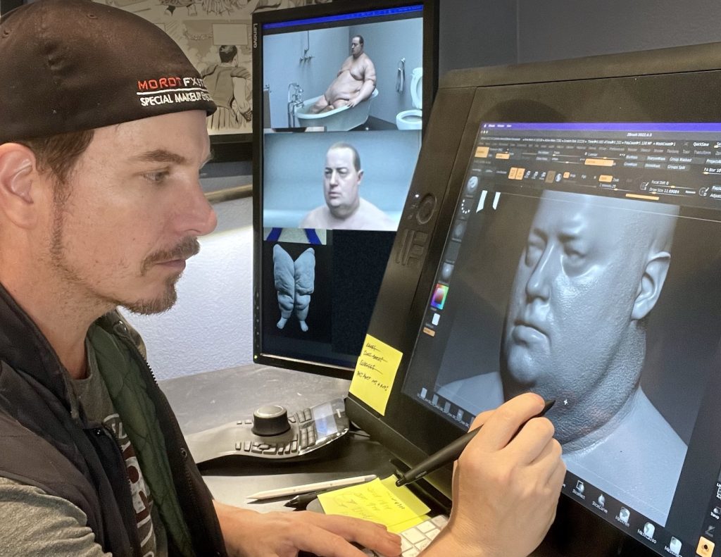 Adrien Morot sculpting Charlie's body. Courtesy Adrien Morot/A24.