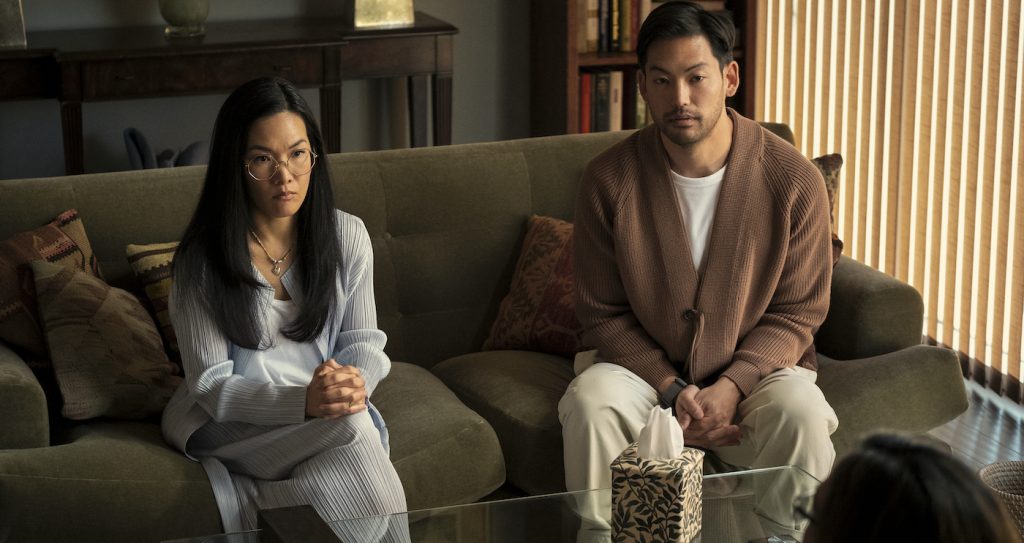 Beef. (L to R) Ali Wong as Amy, Joseph Lee as George in episode 103 of Beef. Cr. Andrew Cooper/Netflix © 2023