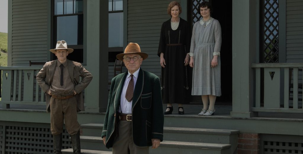 Outside the cattle ranch home of William Hale (Robert Di Nero). Production designer Jack Fisk created the residence from scratch Photo: Melinda Sue Gordon/Apple TV+